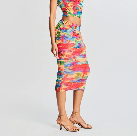 SER.O.YA INDIA MIDI SKIRT in Abstract Palm - Picture 4 of 5